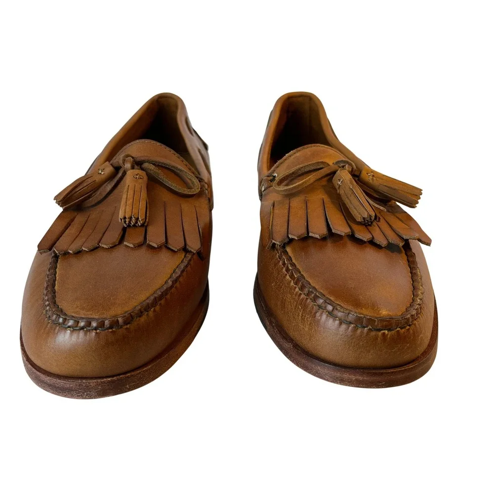 Cole Haan Country Tan Leather Tassel Kiltie Loafers Handsewn  display picture 2
